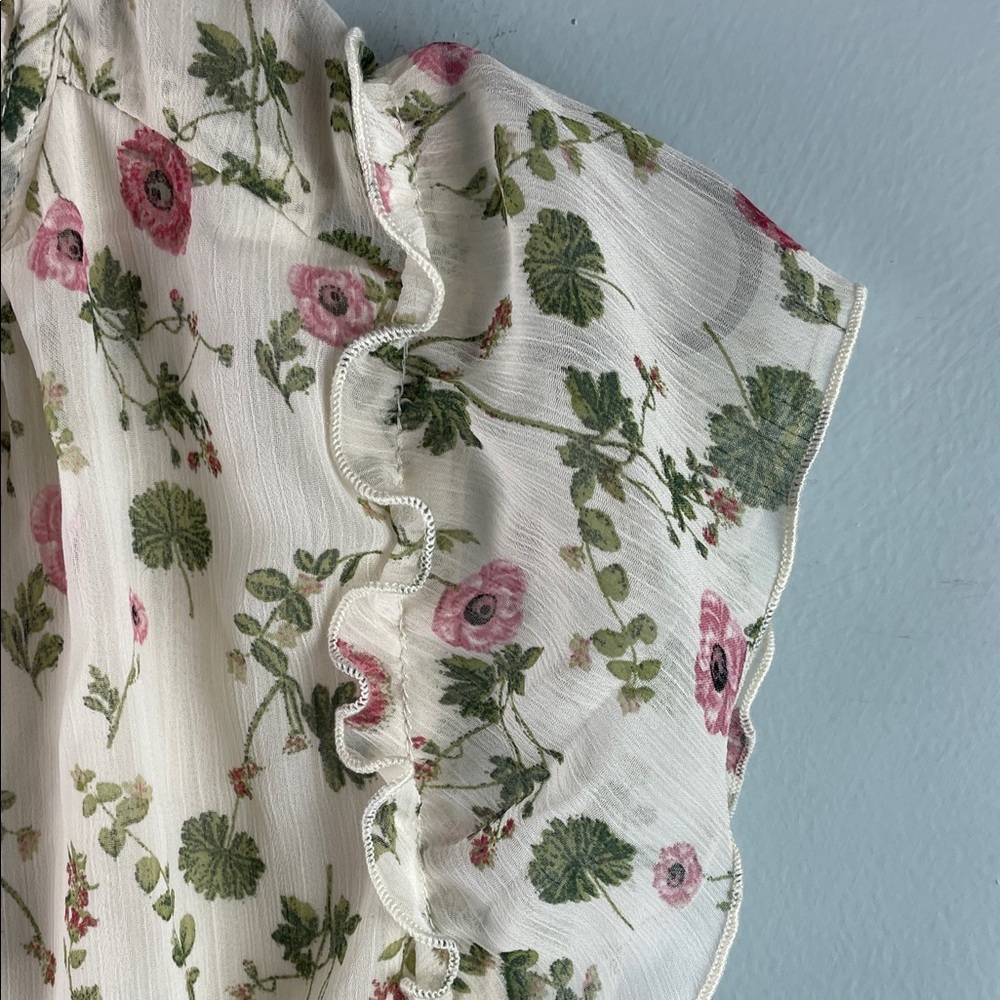 NWT Autres Filles Floral Ruffle Top Size S - Picture 6 of 8